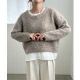 シャツレイヤードオーバーサイズシャギーニット | JUNOAH | 詳細画像10