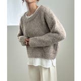 シャツレイヤードオーバーサイズシャギーニット | JUNOAH | 詳細画像12