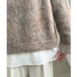 シャツレイヤードオーバーサイズシャギーニット | JUNOAH | 詳細画像14