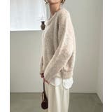 シャツレイヤードオーバーサイズシャギーニット | JUNOAH | 詳細画像3