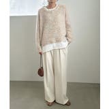 シャツレイヤードオーバーサイズシャギーニット | JUNOAH | 詳細画像4