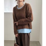 シャツレイヤードオーバーサイズシャギーニット | JUNOAH | 詳細画像5