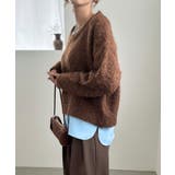 シャツレイヤードオーバーサイズシャギーニット | JUNOAH | 詳細画像7