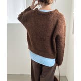 シャツレイヤードオーバーサイズシャギーニット | JUNOAH | 詳細画像8