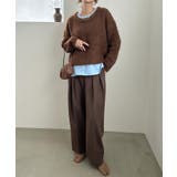 シャツレイヤードオーバーサイズシャギーニット | JUNOAH | 詳細画像9