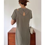グレージュ | 【取り外し可能パット付き】レイヤードカットソーワンピースset | JUNOAH