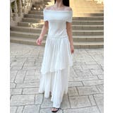 ホワイト | オフショルニットドッキングイレヘムワンピース | JUNOAH