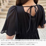 ウエストタックシアースリーブバックリボンワンピース | JUNOAH | 詳細画像3