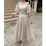アイボリー | フレアオフショルレースアップキャミワンピース | JUNOAH