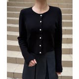 ブラック | スカラップニットトップス | JUNOAH