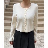 アイボリー | スカラップニットトップス | JUNOAH