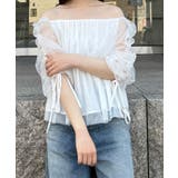 オフショルドロストチュールブラウス | JUNOAH | 詳細画像10 