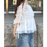 オフショルドロストチュールブラウス | JUNOAH | 詳細画像11 