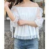 オフショルドロストチュールブラウス | JUNOAH | 詳細画像12 