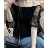 オフショルドロストチュールブラウス | JUNOAH | 詳細画像6 