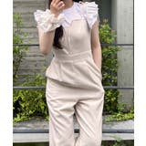 リネン混ショルダーリボンデザインオールインワン | JUNOAH | 詳細画像6 