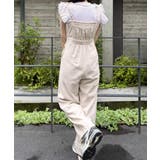 リネン混ショルダーリボンデザインオールインワン | JUNOAH | 詳細画像7 