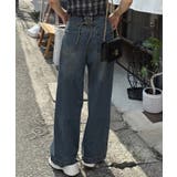 バックレースアップデニムワイドパンツ | JUNOAH | 詳細画像1