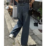 バックレースアップデニムワイドパンツ | JUNOAH | 詳細画像2