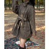 ベルト付きシャギーミドルコート | JUNOAH | 詳細画像1