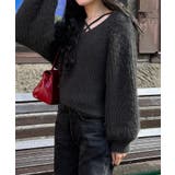 クロスデザインショート丈シャギーニット | JUNOAH | 詳細画像6 