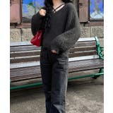 クロスデザインショート丈シャギーニット | JUNOAH | 詳細画像7 