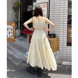 ギャザーショルダーサイドカットティアードワンピース | JUNOAH | 詳細画像2 