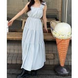 ギャザーショルダーサイドカットティアードワンピース | JUNOAH | 詳細画像5 