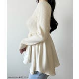 2wayランダムサテンペプラムコンビニットトップス | JUNOAH | 詳細画像2