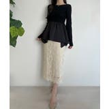 2wayランダムサテンペプラムコンビニットトップス | JUNOAH | 詳細画像8