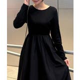 異素材ドッキングバックオープンワンピース | JUNOAH | 詳細画像2 