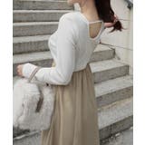 異素材ドッキングバックオープンワンピース | JUNOAH | 詳細画像6 