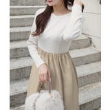 異素材ドッキングバックオープンワンピース | JUNOAH | 詳細画像7 