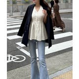 パール釦ツイードペプラムトップス | JUNOAH | 詳細画像10 