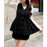 パール釦ツイードペプラムトップス | JUNOAH | 詳細画像11 