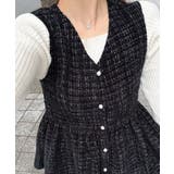 パール釦ツイードペプラムトップス | JUNOAH | 詳細画像13 