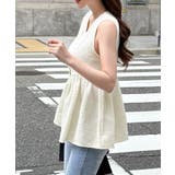 パール釦ツイードペプラムトップス | JUNOAH | 詳細画像7 