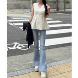 パール釦ツイードペプラムトップス | JUNOAH | 詳細画像8 