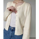 長袖ケーブルニットカーディガン | JUNOAH | 詳細画像7