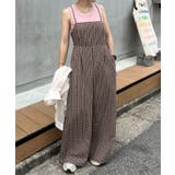 ブラウン | バックリボンチェックロンパース | JUNOAH