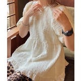 アイボリー | ふくれジャガードオーバーサイズペプラムブラウス | JUNOAH