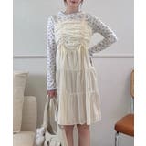アイボリー | 綿レースドロストミニワンピース | JUNOAH