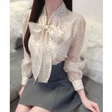 2wayリボンオーガンジーパール釦ブラウス | JUNOAH | 詳細画像11