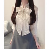 2wayリボンオーガンジーパール釦ブラウス | JUNOAH | 詳細画像12