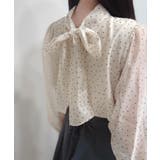 2wayリボンオーガンジーパール釦ブラウス | JUNOAH | 詳細画像14