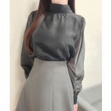 2wayリボンオーガンジーパール釦ブラウス | JUNOAH | 詳細画像9