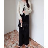 レースフリルリブニットカーディガン | JUNOAH | 詳細画像7