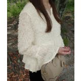 フリンジジャガードベルスリーブペプラムブラウス | JUNOAH | 詳細画像2