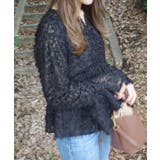 フリンジジャガードベルスリーブペプラムブラウス | JUNOAH | 詳細画像5