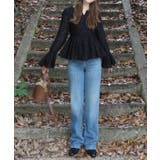 フリンジジャガードベルスリーブペプラムブラウス | JUNOAH | 詳細画像6